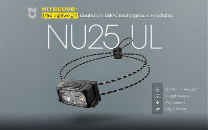 Nitecore NU25 400L Headlamp w/ UL Headband